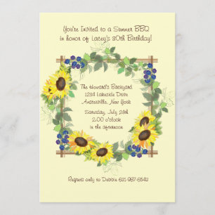 Convite dos girassóis do verão