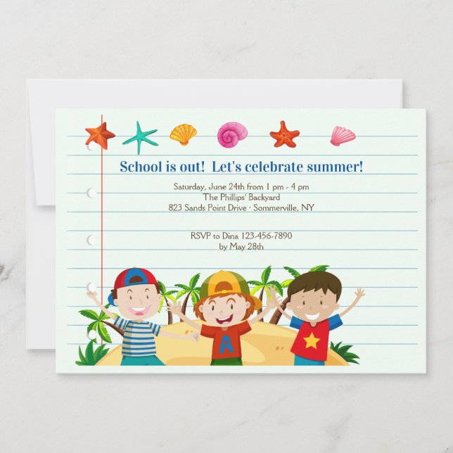 Convite dos meninos do verão (Frente)