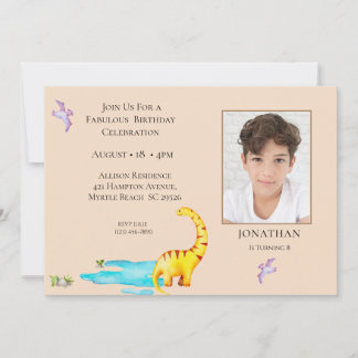 Convite Dosaur Roar Theme Jungle Aniversário