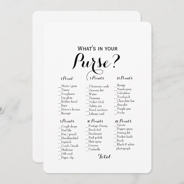 Convite Double Face - 2 Jogos de Chá de Noiva Bolsa | Dese (Frente/Verso)