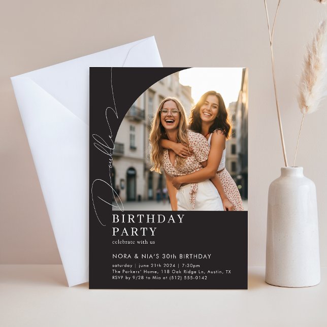 Convite Double Joint Dual 30th Milestone Birthday Party (Criador carregado)