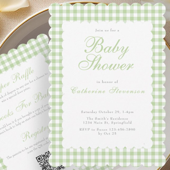 Convite Double Sided Green Baby Shower Invitation (Criador carregado)