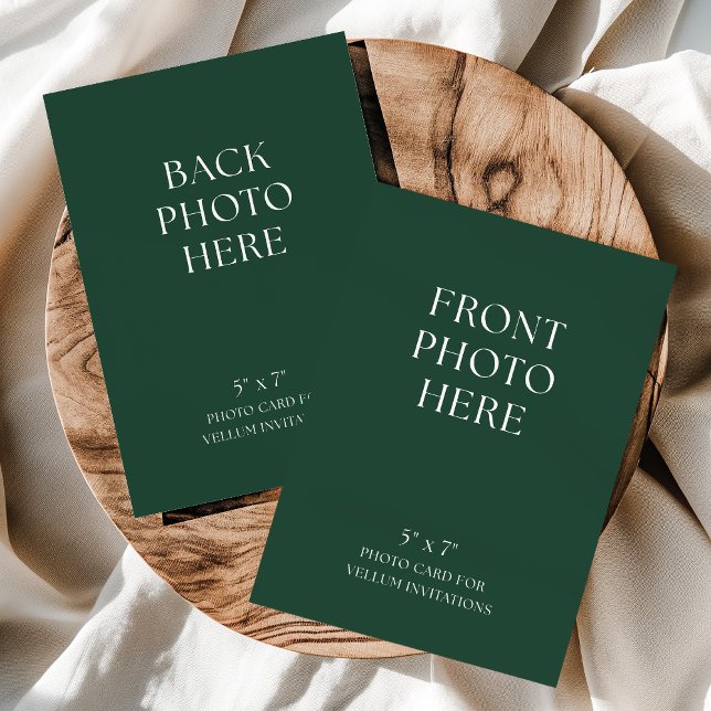 Convite Double-Sided Photo Card for Vellum Wedding Invite (Criador carregado)