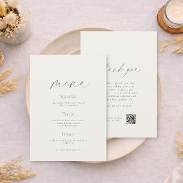 Convite Double-Sided Wedding Menu & Thank You Card