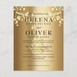 Convite Dourada alegria dupla do esplendor | Casamento chi