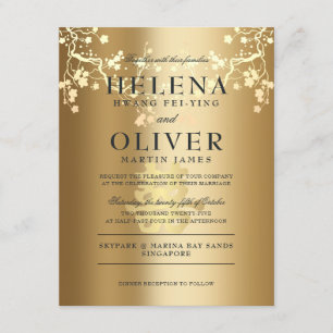 Convite Dourada alegria dupla do esplendor   Casamento chi