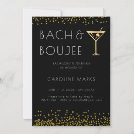 Convite Dourada Bach e Festa de solteira Boujee
