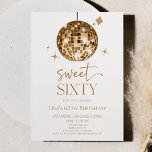 Convite Dourada Bola Disco Doce Sessenta e sessenta Festa<br><div class="desc">Este é um Dourado Disco Ball Sweet Sessenta e sessenta Convites de aniversário!</div>