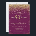 Convite Dourada brilhante Elegante - 50ª Festa de aniversá<br><div class="desc">Este design elegante apresenta um fundo cor-de-rosa,  brilho dourado e letra personalizada de script. Que bela maneira de convidar seus convidados para esta ocasião especial.</div>