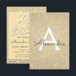 Convite Dourada brilho 50ª Festa de aniversário<br><div class="desc">Nome do Monograma da Festa de aniversário Girly Girly Glitter Dourada Sparkle e 50º Convite de aniversário inicial. Este convite de 50 anos é perfeito para o Sparkle Glitter Girly Party,  que quer comemorar em Style. Os produtos correspondentes personalizados podem ser criados pelo Designer por solicitação.</div>