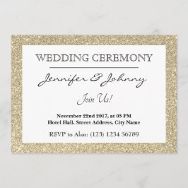 Convite Dourada cintilação cintilante