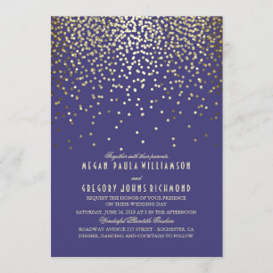 Convite Dourada Confetti - Casamento de Marinho das Luzes 