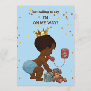 Convite Dourada Confetti Ethnic Prince no Chá de fraldas t