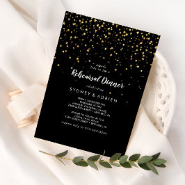 Convite Dourada Confetti | Janto de ensaio negro