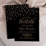 Convite Dourada Confetti no partido Black aniversário de 3<br><div class="desc">Este design moderno apresenta confete triangular dourado falso sobre um fundo preto. A palavra "trigésimo" aparece em letras elegantes de ouro. Personalize o convite com o nome da fonte de letra de escrita manual em ouro,  juntamente com a data,  local e outros detalhes no tipo de serifa dourada.</div>