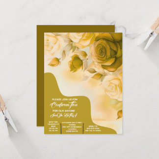 Convite Dourada Confirmação Floral Convite, Confiança Flor