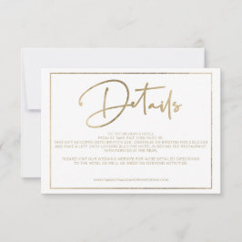 Convite Dourada elegância, script chic detalhes do casamen