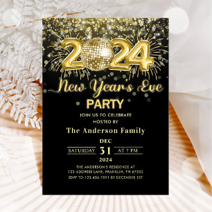 Convite Dourada festa de Ano Novo 2024