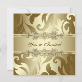 Convite Dourada Festa de Natal Corporativa