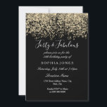 Convite Dourada festa do Confetti Black aniversário de 40<br><div class="desc">Dourada Glitter Confetti Black aniversário de 40 anos,  Belo Falso Dourado Convite à Confetti. Coleção em Niche e Nest. Design cortesia do Studio Denmark</div>