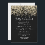 Convite Dourada festa do Confetti Black aniversário de 40<br><div class="desc">Dourada Glitter Confetti Black aniversário de 40 anos,  Belo Falso Dourado Convite à Confetti. Coleção em Niche e Nest. Design cortesia do Studio Denmark</div>