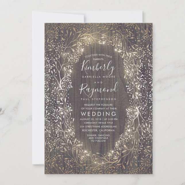 Convite Dourada Fia do Ar | Casamento Rustic Country (Frente)