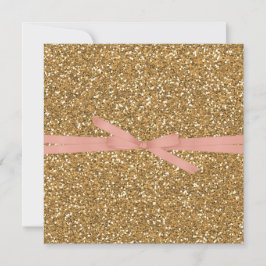 Convite Dourada Glam Faux Glitter