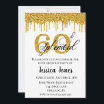 Convite Dourada Glitter 60 60º Sesplêndido Sessenta Aniver<br><div class="desc">Este design foi criado através da arte digital. Pode ser personalizado na área fornecer ou personalizar escolhendo o clique para personalizar mais opções e alterando o nome, as iniciais ou as palavras. Você também pode alterar a cor e o estilo do texto ou excluir o texto de um design de...</div>