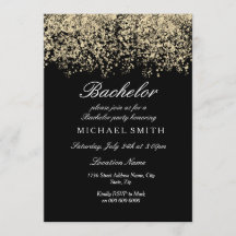 Dourada Glitter Confetti Black Bachelor Party