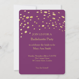 Convite Dourada Glitter Confetti Esmaga uma Bachelorette R