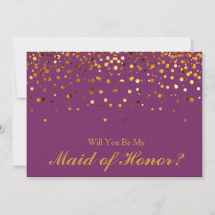 Convite Dourada Glitter Confetti Madrinha de casamento Rox