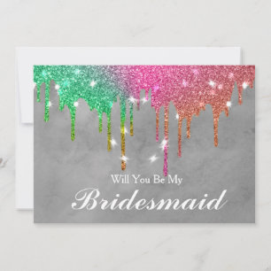 Convite Dourada Glitter Confetti... Você será minha madrin