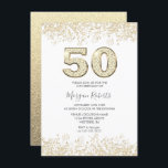 Convite Dourada Glitter Mens ou Mulheres 50ª Festa de aniv<br><div class="desc">Dourada Glitter Mens ou Mulheres 50º Convite de aniversário Belo convite à Glitter Confetti Dourado. Coleção em Niche e Nest. Design cortesia do Studio Denmark</div>