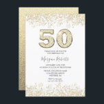 Convite Dourada Glitter Mens ou Mulheres 50ª Festa de aniv<br><div class="desc">Dourada Glitter Mens ou Mulheres 50º Convite de aniversário Belo convite à Glitter Confetti Dourado. Coleção em Niche e Nest. Design cortesia do Studio Denmark</div>