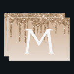 Convite Dourada Glitter Quinceanera Salve a Data<br><div class="desc">Dourado Sparkle e Coletor de Glitter Quinceanera Celebration Nome Monograma e Salvar Inicialmente o Convite de aniversário de Data. Este convite é perfeito para o Dourado Sparkle Glitter Quinceanera Party,  que está a tentar celebrar no Dourado.</div>