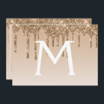 Convite Dourada Glitter Quinceanera Salve a Data<br><div class="desc">Dourado Sparkle e Coletor de Glitter Quinceanera Celebration Nome Monograma e Salvar Inicialmente o Convite de aniversário de Data. Este convite é perfeito para o Dourado Sparkle Glitter Quinceanera Party,  que está a tentar celebrar no Dourado.</div>
