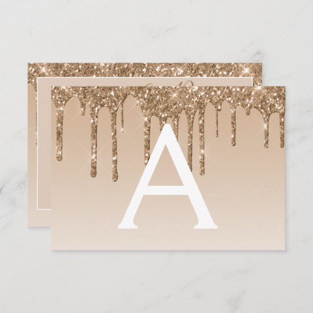 Convite Dourada Glitter Sweet 16 Salvar a Data (Frente/Verso)