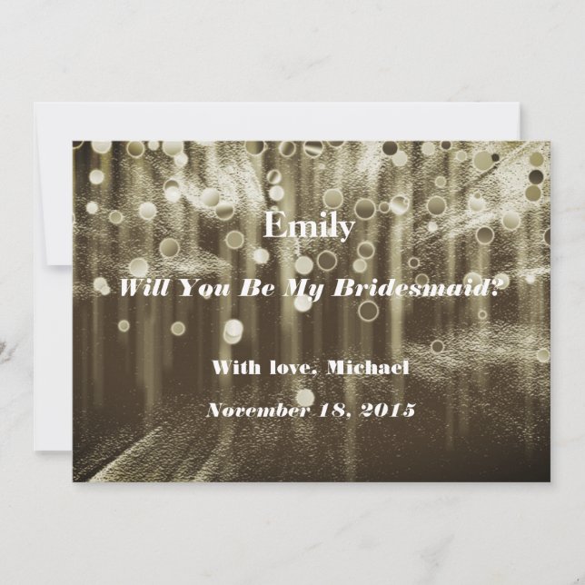 Convite Dourada Glitter, você será minha madrinha? (Frente)