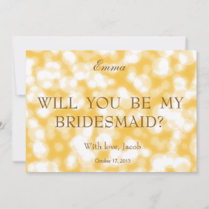 Convite Dourada Glitter, Você Será Minha Porta-Pontas?