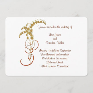 Convite Dourada Lily do Casamento do Vale