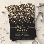 Convite Dourada Luxuriosa Winter Shiny Stars Company Xmas<br><div class="desc">Elegante Formal Company e Corporate Christmas Party / Cocktail / Jantar modelo de Convite com estrelas de brilho. Imprima seus amigos e colegas de trabalho com este design de convite sofisticado e elegante.</div>
