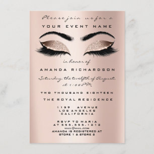 Convite Dourada Maquinaria Rosa Maquietada Bridal 16 Olhos
