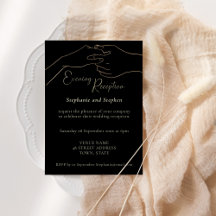 Dourada Recepção de casamento de Mãos Pretas