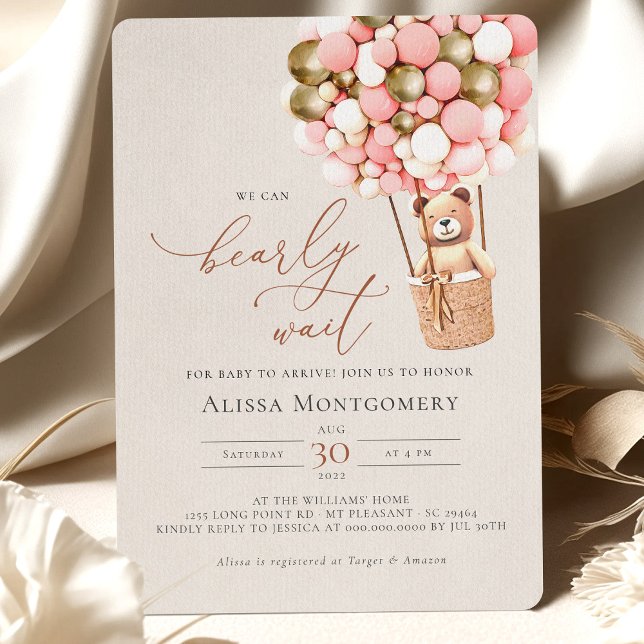 Convite Dourada Rosa, Urso-do-Urso-do-Urso, Rapariga, Espe (Criador carregado)