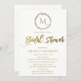 Convite Dourada, simples, faixa branca monográfica