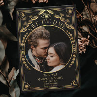 Dourada Tarot Gothic Wedding Foto Salvar Data