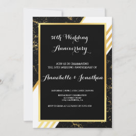 Convite Dourada tipografia das listras de mármore