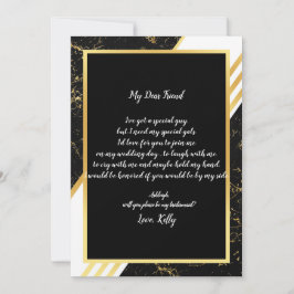 Convite Dourada tipograp do mármore será minha dama de hon