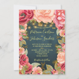 Convite Douradas camionetas e luzes no casamento do marinh