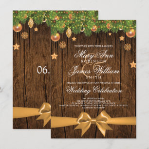 Convite Douradas Decorações e Fita de Casamento de Natal R